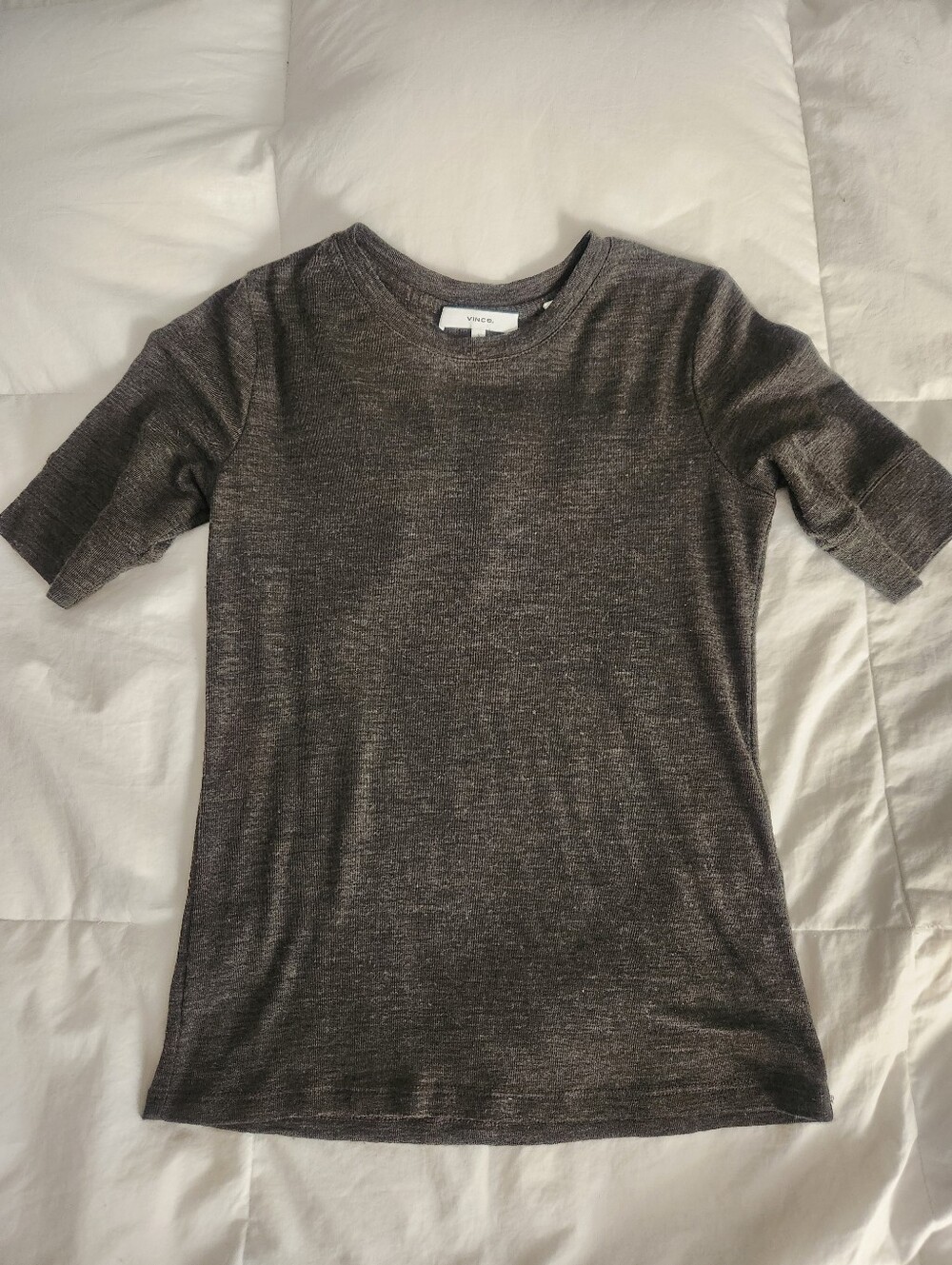 Vince Wool Tee Womens Size Small Green/brown